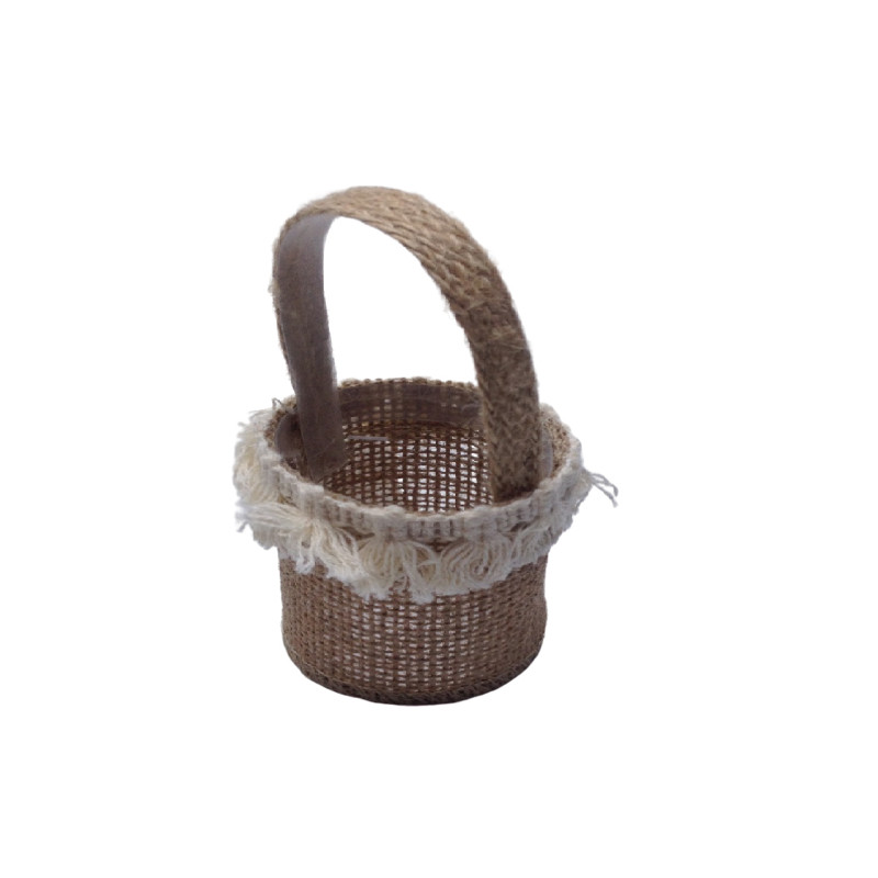 mini panier de mariage jute