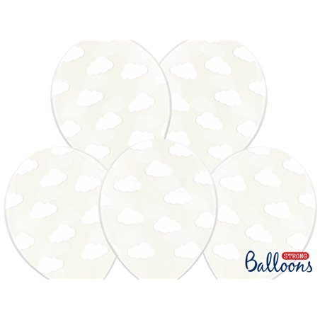 6 Ballons Baudruche Nuage Blanc