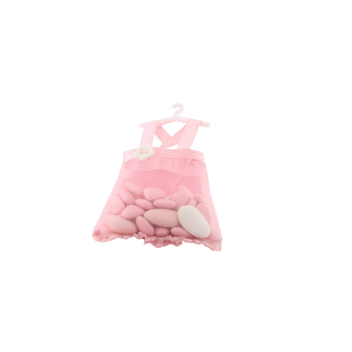 Contenant dragées robe rose