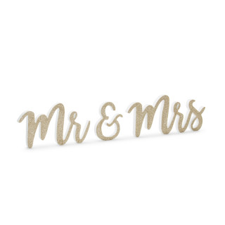 Inscription dorée Mr et Mrs en bois