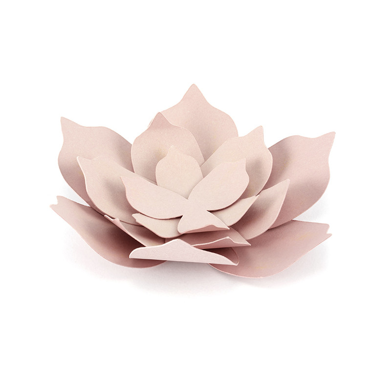 Décorations fleur de lotus rose poudré en papier x 3