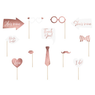Accessoires photobooth mariage rose gold