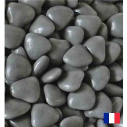 1Kg Dragées Coeur Chocolat - Gris