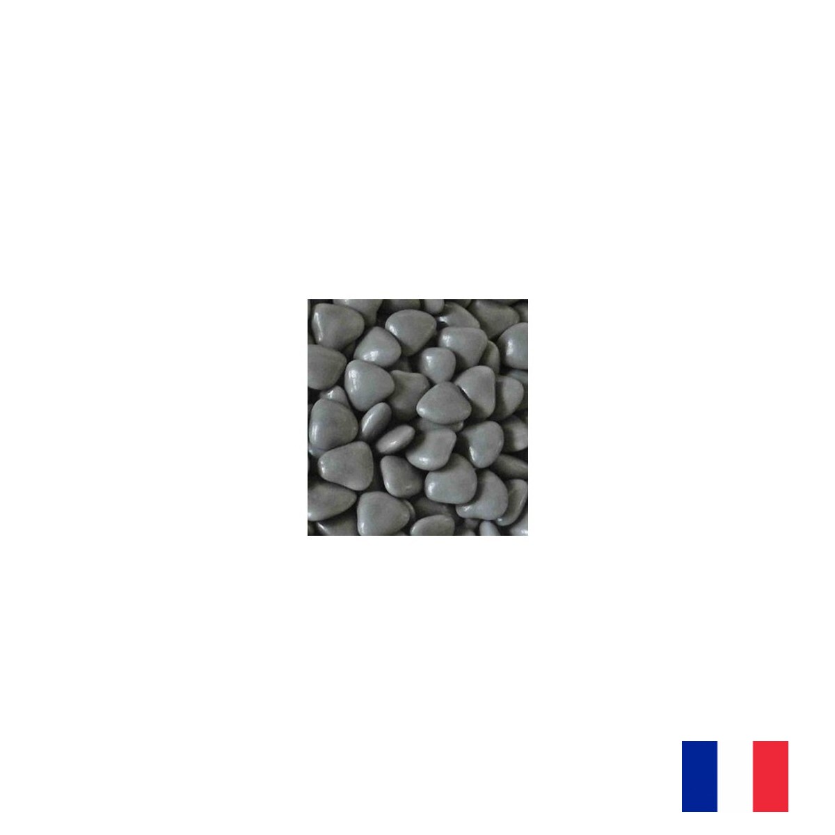 1Kg Dragées Coeur Chocolat - Gris