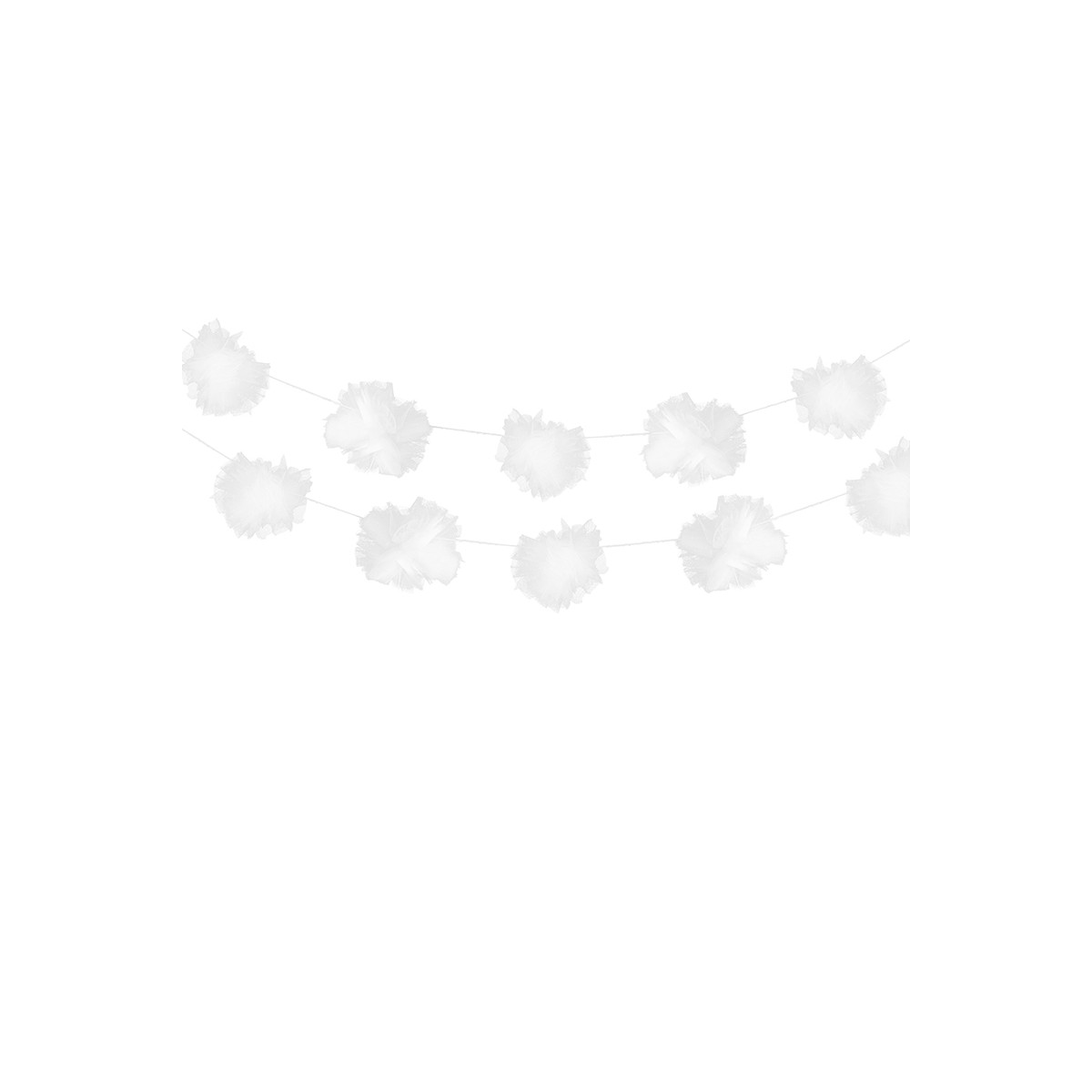 Guirlandes de pompons en tulle 2 m x 3