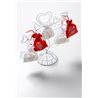 Sachet Dragées Rouge avec fenêtre coeur x 6