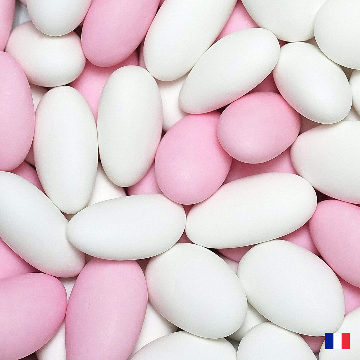 1kg Dragées pas cher Amande 20% Blanc & Rose - Dragées Delorme