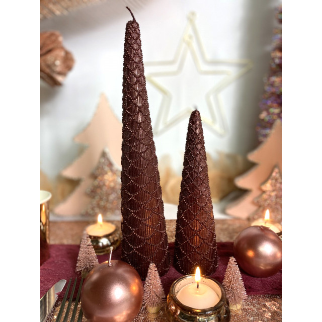 Bougie sapin bordeaux - 20cm