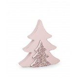 Sapin rose poudré en bois 18 cm