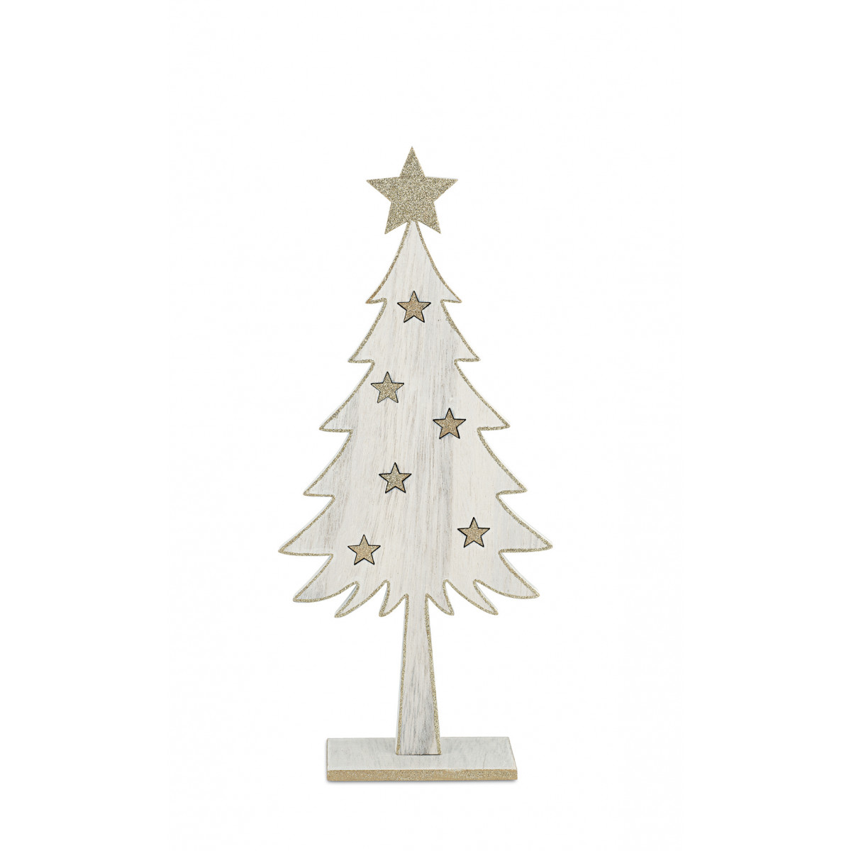 Centre table sapin bois et blanc 36 cm