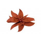 Noeud poinsettia pailleté rouge 20 cm