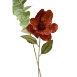 Fleur de magnolia pailletée rouge