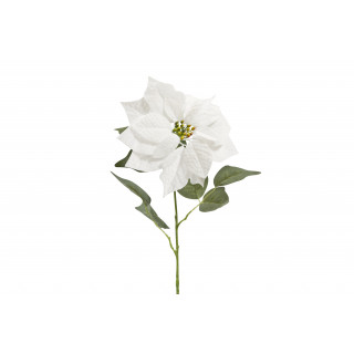 Fleur de poinsettia en velours blanc