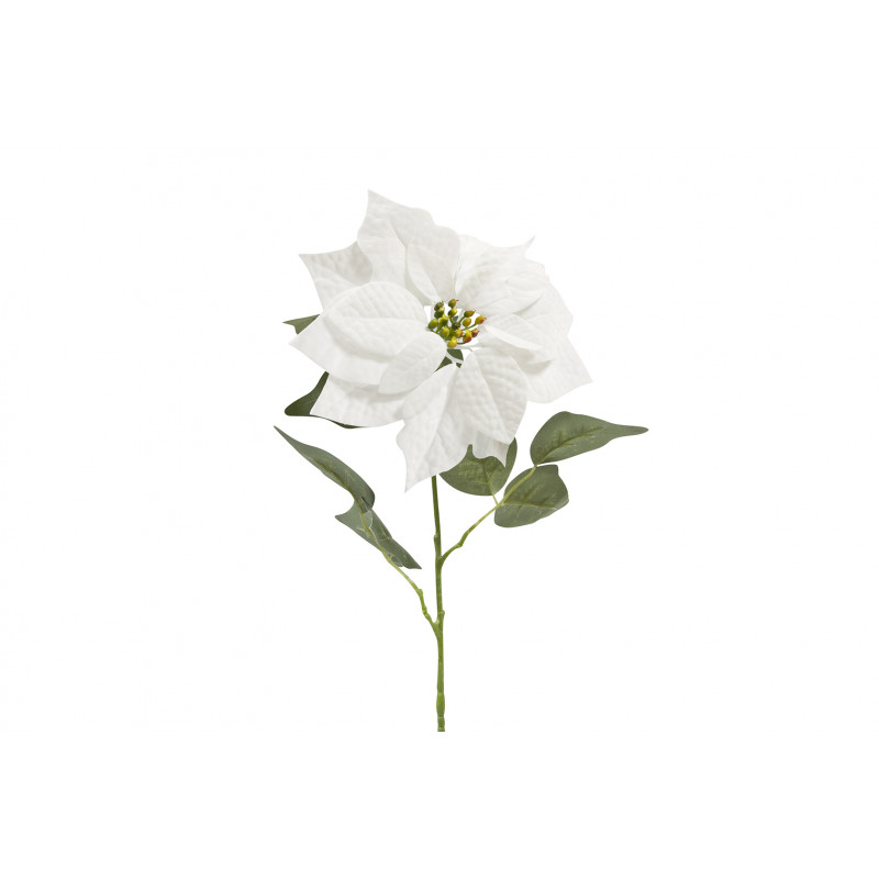 Fleur de poinsettia en velours blanc hauteur 71 cm – Diamètre 24 cm