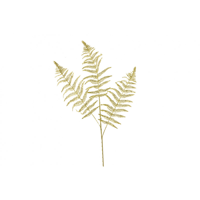 Branche de fougère pailletée or