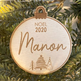 Boule de Noël personnalisable en bois