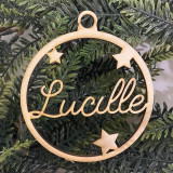 Boule de Noël personnalisable en bois