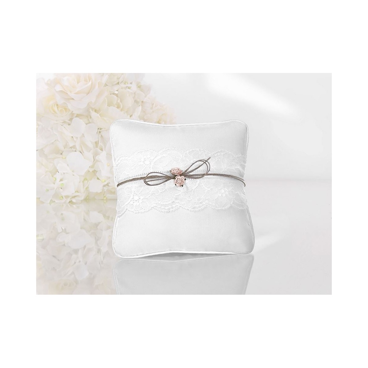 Coussin Alliance Dentelle Rose