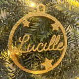 Boule de Noël personnalisable or pailletée