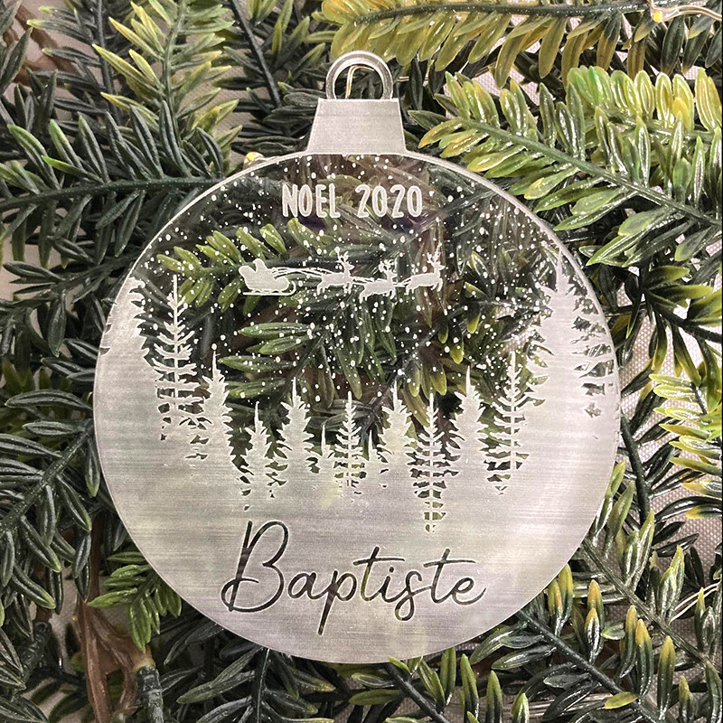 Boule Noel perso plexi transparent