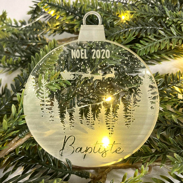 Boule de Noël personnalisée plexi transparent