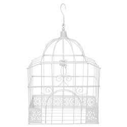 Cage Oiseau Deco Rectangle Blanc