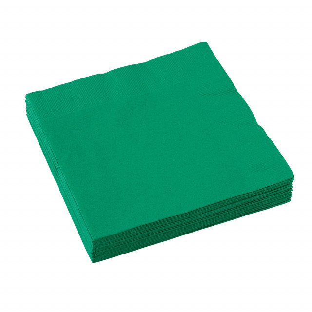 20 Serviettes papier 33 x 33 cm Anniversaire vert - Vaisselle