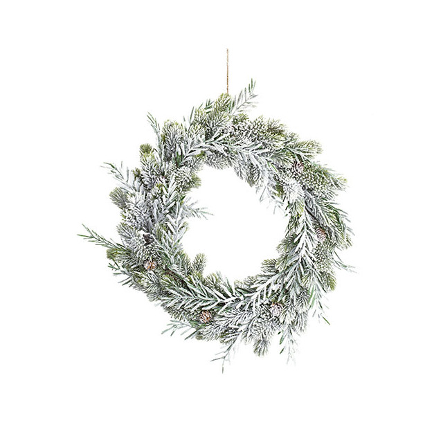 Couronne de Noel avec branches de sapin