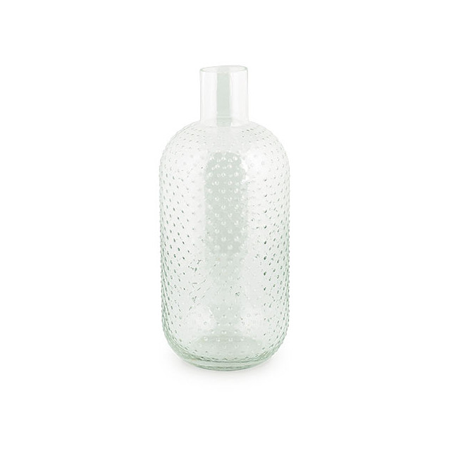 Vase forme bouteille en verre transparent