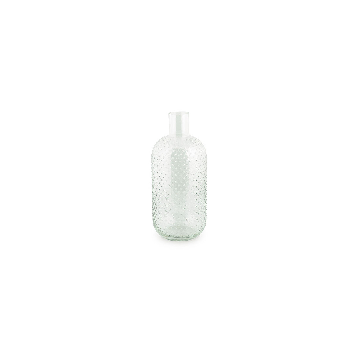 Vase forme bouteille en verre transparent