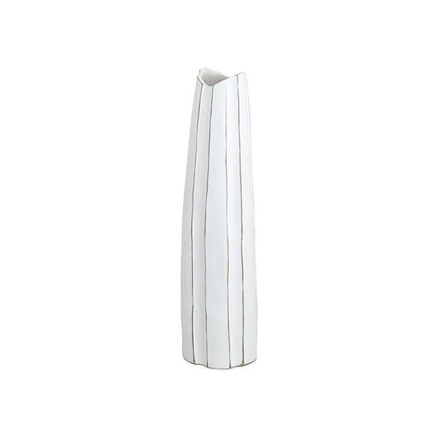Vase haut strié blanc