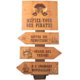 Panneau pirate kraft et doré - 75cm x 40cm