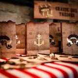 Sachets pirate kraft et or x4 - 9.5x15cm