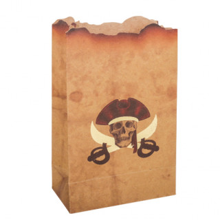 Sachets pirate kraft et or x4 - 9.5x15cm