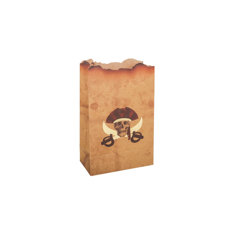 Sachets pirate kraft et or x4 - 9.5x15cm