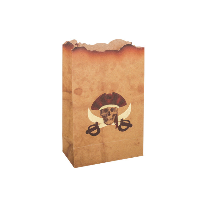 Sachets pirate kraft et or x4 - 9.5x15cm