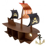 Présentoir bateau pirate or - 46.5cm x 40cm x 20cm