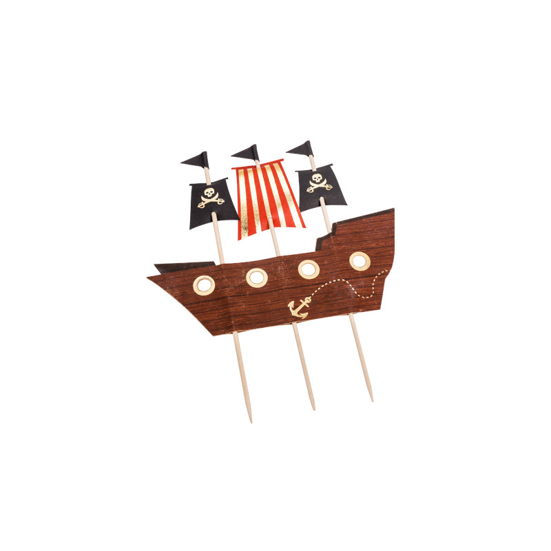 Cake topper bateau pirate - 17.5cm x 21cm