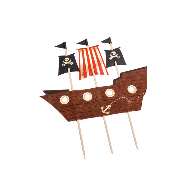 Cake topper bateau pirate - 17.5cm x 21cm