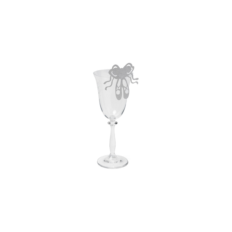 Marque verre ballerine blanc x10 - 8cm