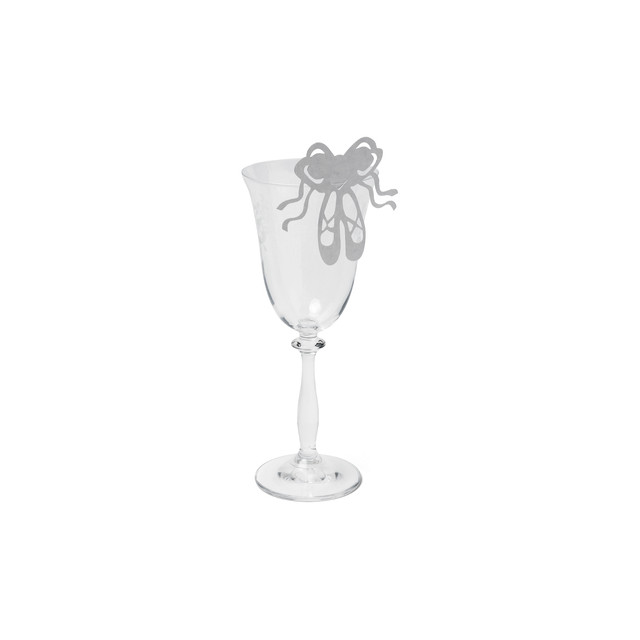 Marque verre ballerine blanc x10 - 8cm