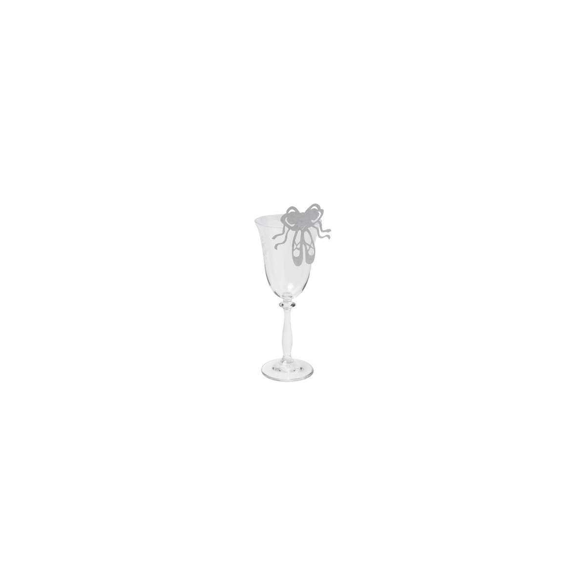 Marque verre ballerine blanc x10 - 8cm