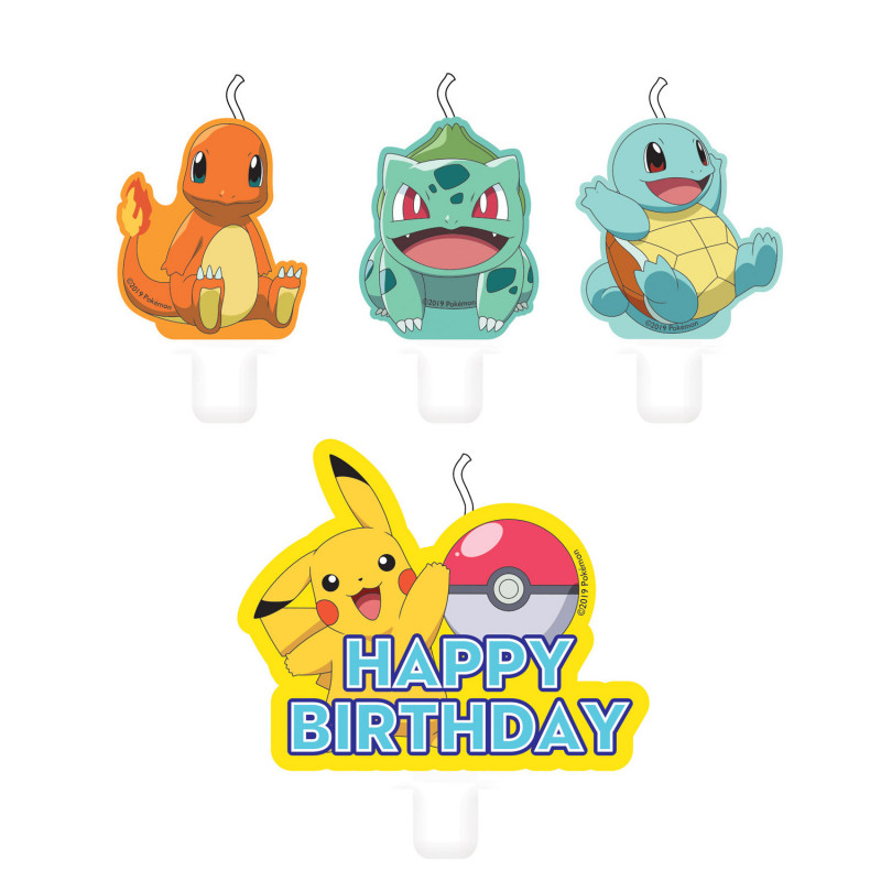 Bougies anniversaire Pokemon x4