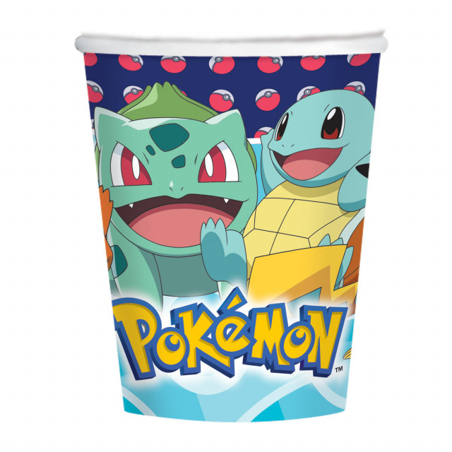 gobelets en carton Pokemon x8