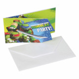 6 invitations et enveloppes Tortues Ninja