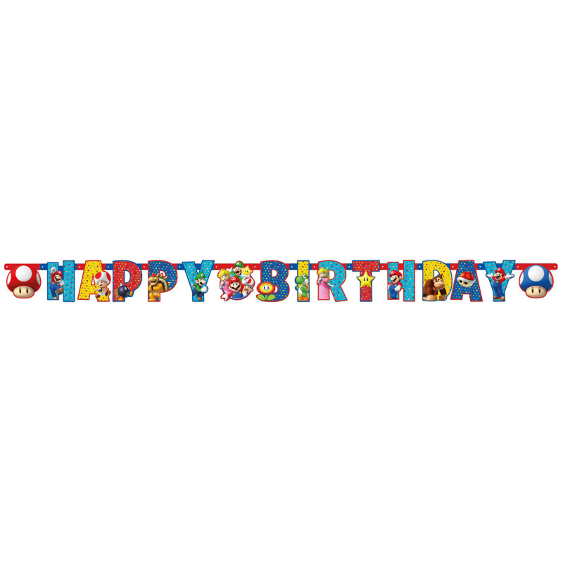 Guirlande anniversaire Super Mario 190 x 15 cm