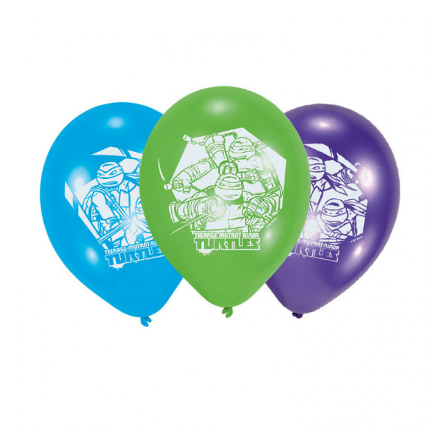 Ballons anniversaire Tortues Ninja x6