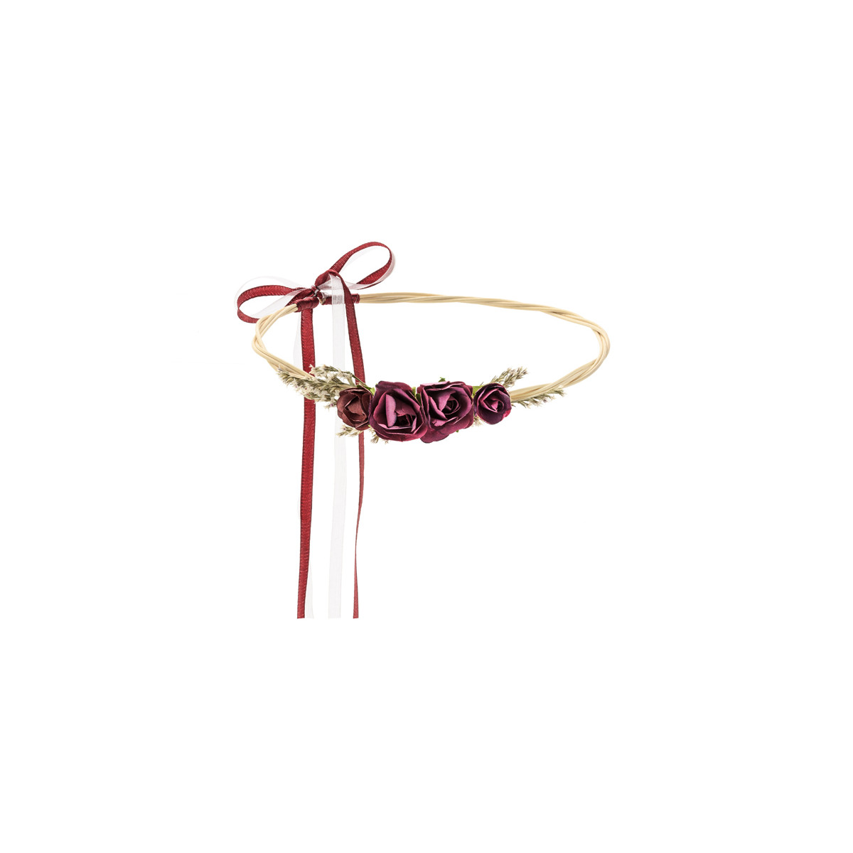 Couronne de fleur bordeaux mariage - 18cm