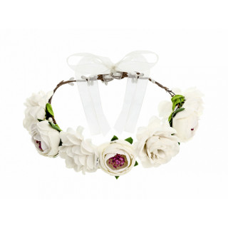 Couronne de fleur blanche mariage - 17cm