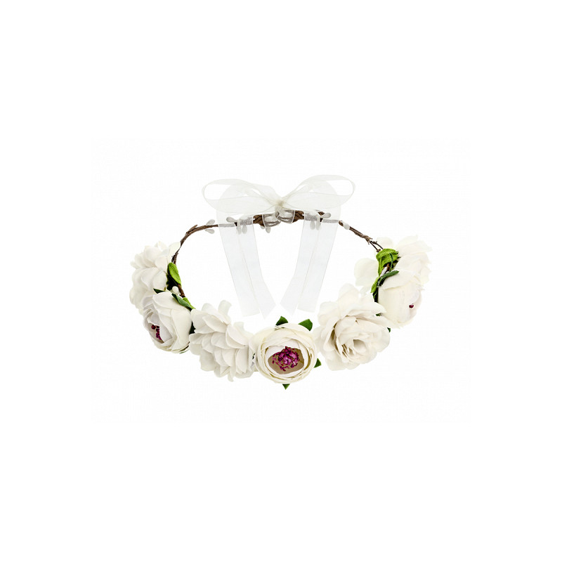 Couronne de fleur blanche mariage - 17cm